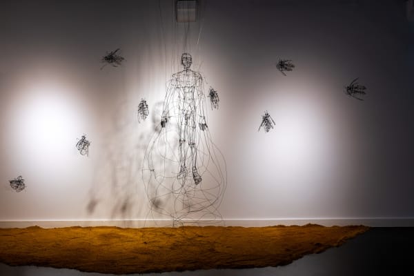 Eduardo Malé Corpo (In)Acessível , 2024 Burnt wire 150 x 60 cm