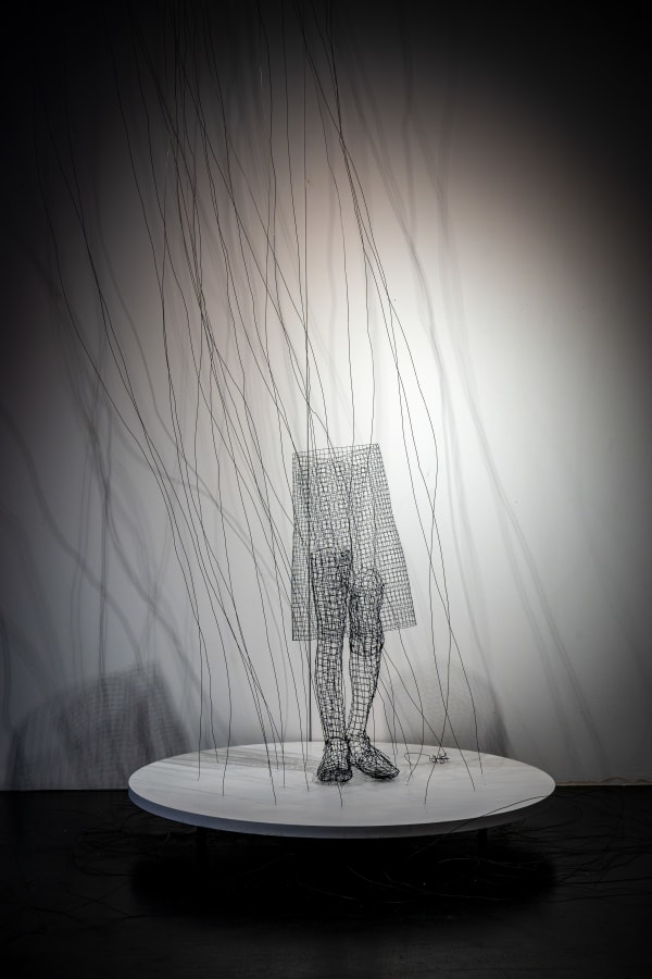 Eduardo Malé Chuva Feminina, 2025 Galvanized mesh and burnt wire Variable Dimensions