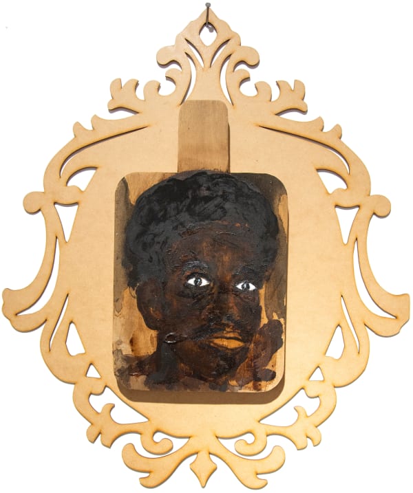 René Tavares Piá mù – Look at me, 2022 Plywood and oil and pigment on wood 66 x 56 x 3 cm