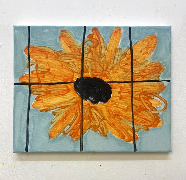 Sophia Domagala, Lines over orange flower, 2025