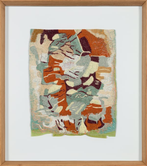 Amy Rusch Listening lines and vibroacoustic communications V - elephant bull in the Sabi Sands, 2022 38,5 x 43,5 x 4,5cm Found Plastic Bags and Thread