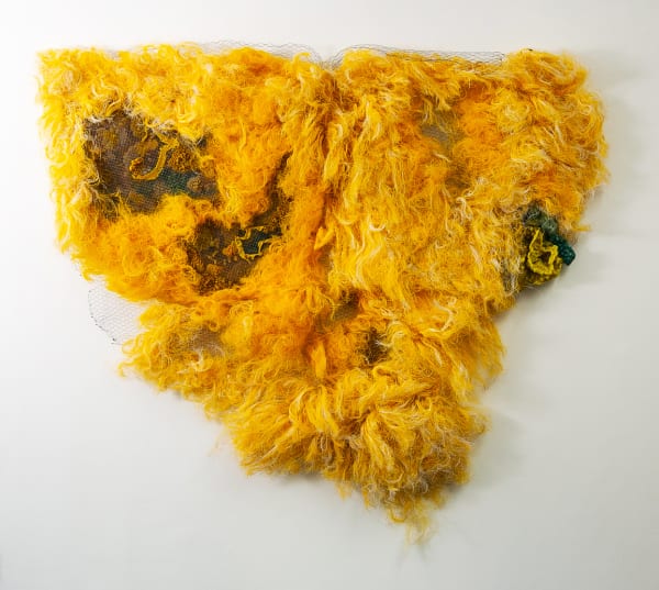 Julio Rizhi Mapping the Now, Part 5, 2020 220 x 200 x 30 cm Molten plastic and wire mesh