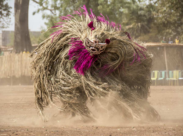 Carol Beckwith and Angela Fisher Whirling Spirit Mask, Burkina Faso, 2014 101.6 x 152.4 cm | Edition of 7 plus 2 AP 67.7 x 101.6 cm | Edition of 7 plus 2 AP 50.8 x 76.2 cm | Edition of 10 plus 2 AP Archival inkjet print