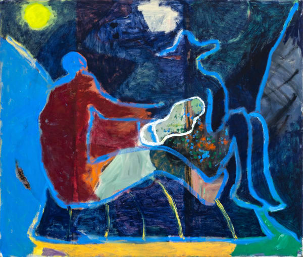 Tim Leimbach Two and one with a hat II, 2024 Acrylic on canvas 200 x 170 cm