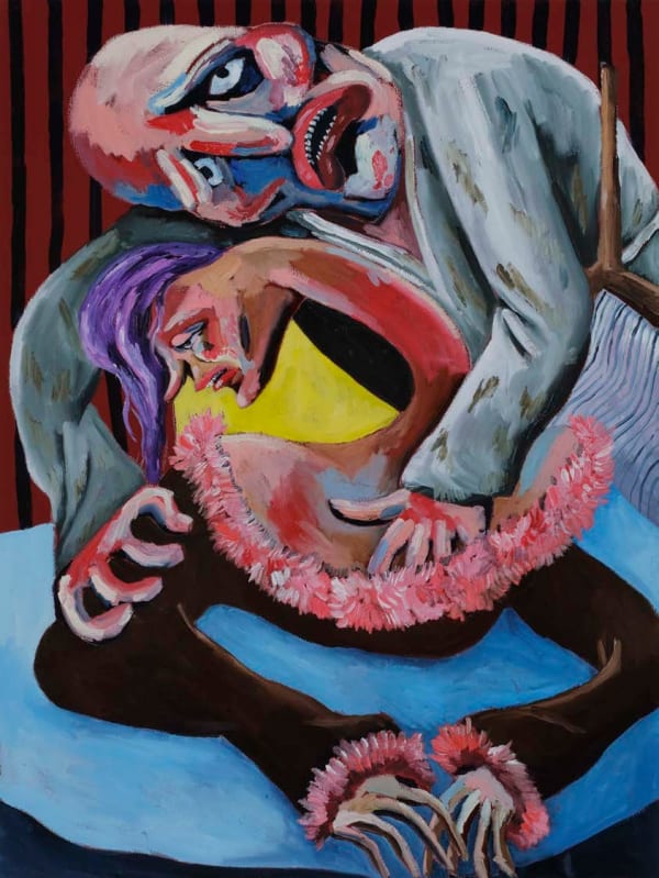 Dominique Cheminais Hugh and Justine in the Basement, 2023 120 x 90 cm Oil on canvas