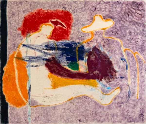 Tim Leimbach Two and one with a hat III, 2024 Acrylic on canvas 200 x 170 cm