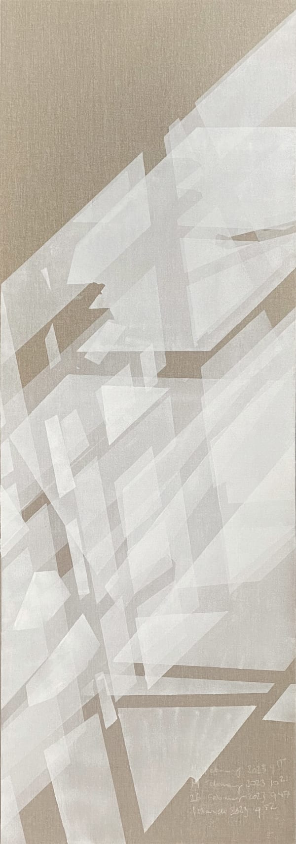 Katarzyna Stefańczyk Light Painting 14 February 2023, 9:15am - 1 March 2023, 9:52am, 2023 57.5 x 166 cm Oil and chalk on linen