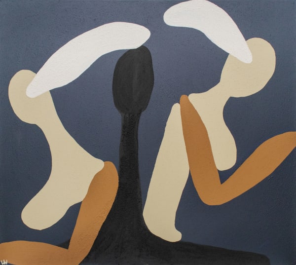 Lulama Wolf Amawele Amathathu, 2024 100 x 90 cm Acrylic and sand on canvas