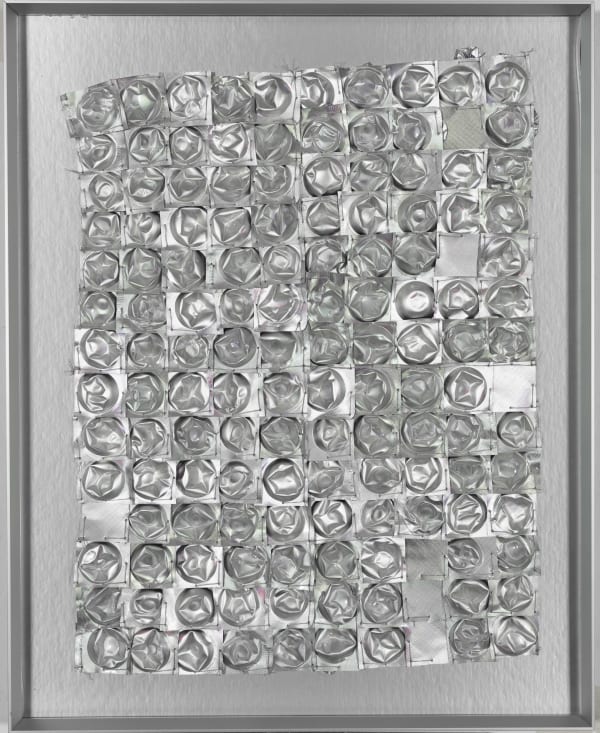 Leila Abrahams TB Pericarditis 2, 2023 35 x 42 cm Medical gel capsules, polyester thread.