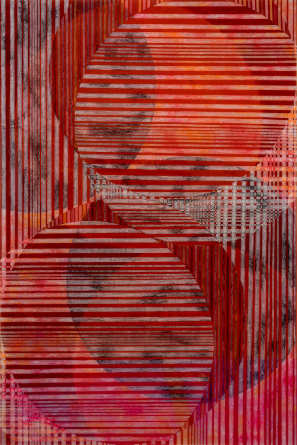 Erik Saglia Ariel, 2021 Spray paint, oil pastels, paper tape, washi and epoxy resin on panel 180 x 120 x 5 cm