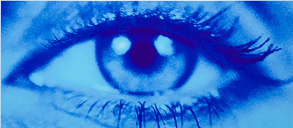 Sam Samore BLUE PIA, 2025 archival inks on rag paper - A.P. paper size 77, 75 x 145 cm; 125 x 57,4 cm