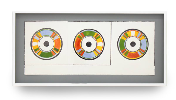 David Novros Untitled (Home savings study) , 1986 watercolor on paper 63 x 155 cm