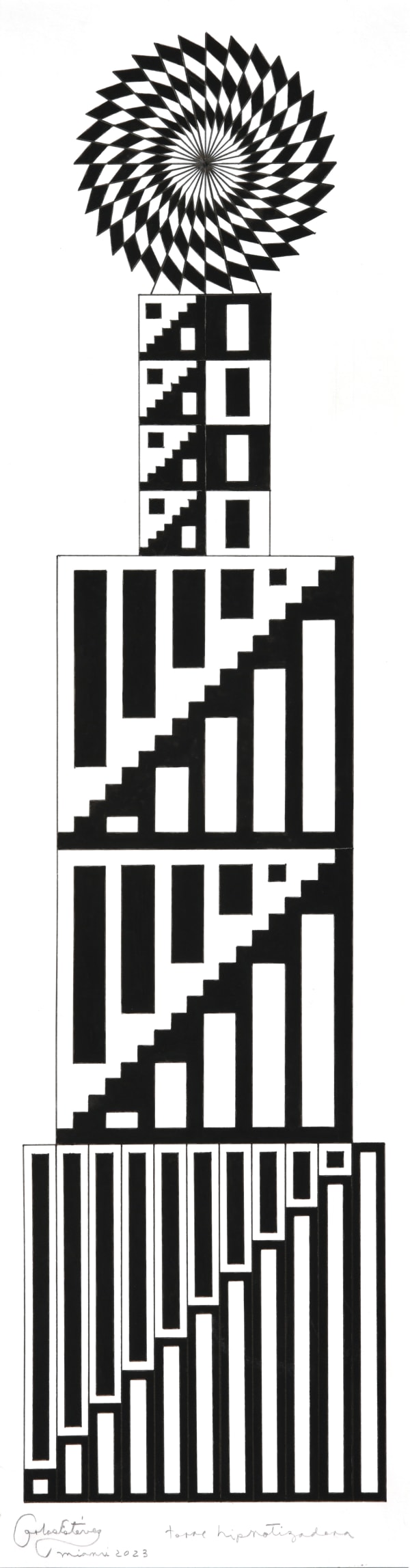 Carlos Estévez, Torre hipnotizadora (Hypnotizing tower), 2023