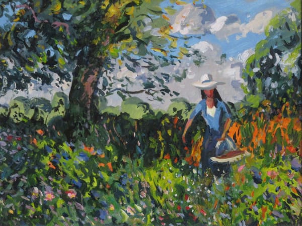 Andrew Tozer A Cornish Garden Acrylic on board 18 x 24 "