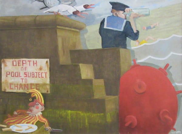 Neil Cuthbert BCA(Hons), Grad. Dip. Ed., MFA When the Chips are Down Oil on linen 18 x 24 "