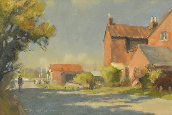 Trevor Chamberlain ROI RSMA Down to the Harbour, Walberswick Oil on board 6.5 x 9.5 "