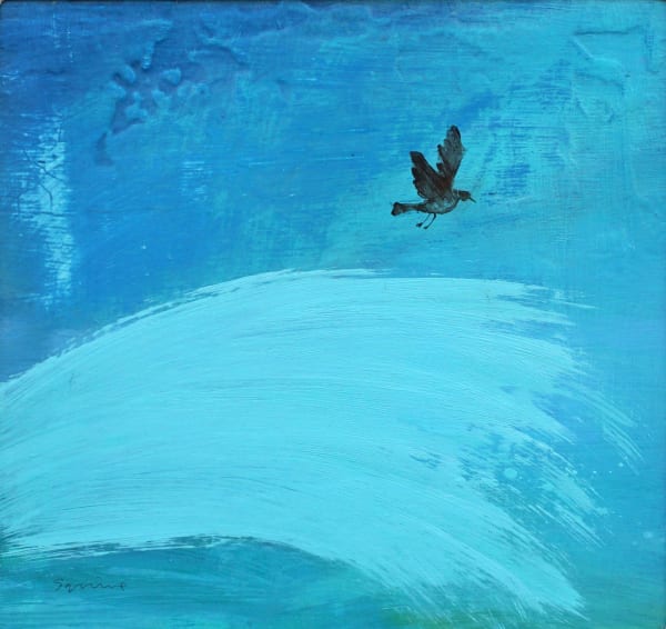 Andrew Squire Storm Petrel Oil on board 10 x 10 "