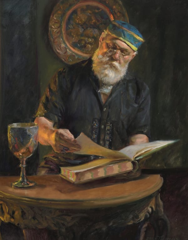 René Snyman The Antiquarian Oil on canvas 36 x 30 "