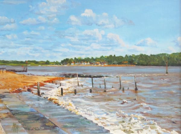Margaret Glass PS Towards Bawdsey Oil on board 18 x 24 "