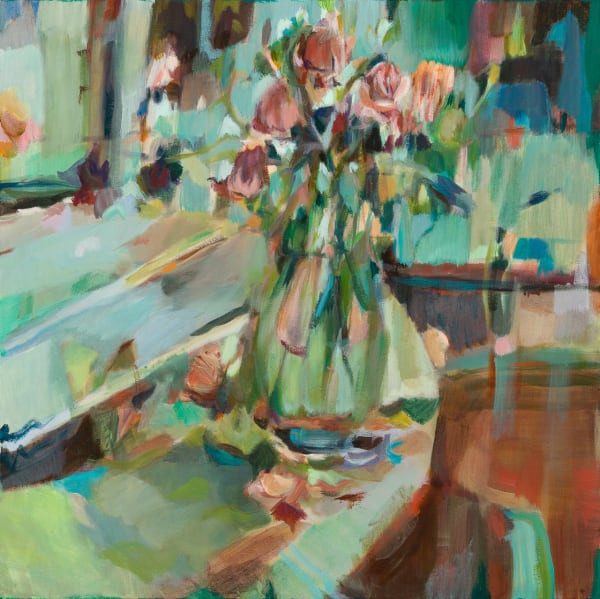 Ella Shepard Passing Oil on canvas 19.5 x 19.5 "