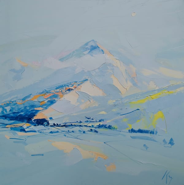 Peter King Schiehallion Oil on canvas 27.5 x 27.5 "