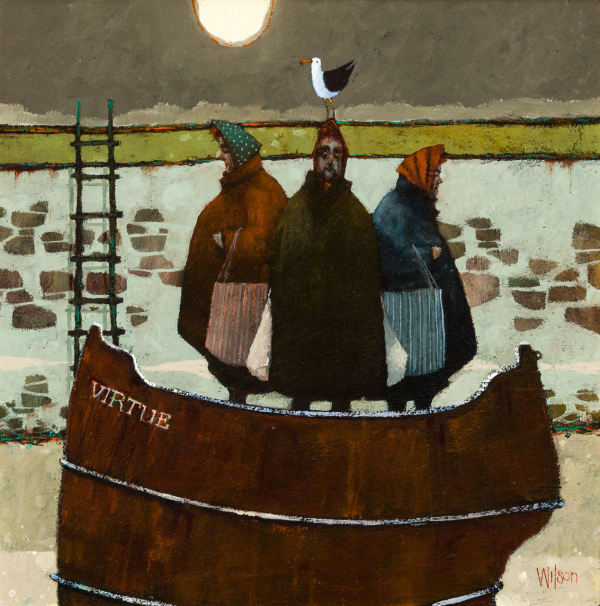 Gordon Wilson The Paragons Of Virtue Oil on panel 12 x 12 "