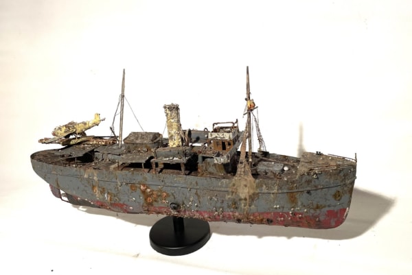 Nils Lagergren Aurore Metal and wood, aged under water for two years 14 x 29 x 6 "