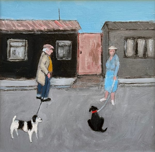 Malcolm Taylor Good Morning Ms.Midgely Mixed media 11.5 x 11.5 "