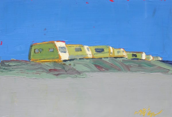 Mhairi McGregor RSW Kintyre Caravans, 2021 Oil on canvas 10 x 14 "