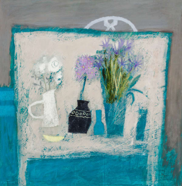 Helen Tabor Table Top, July Oil on board 36 x 36 "