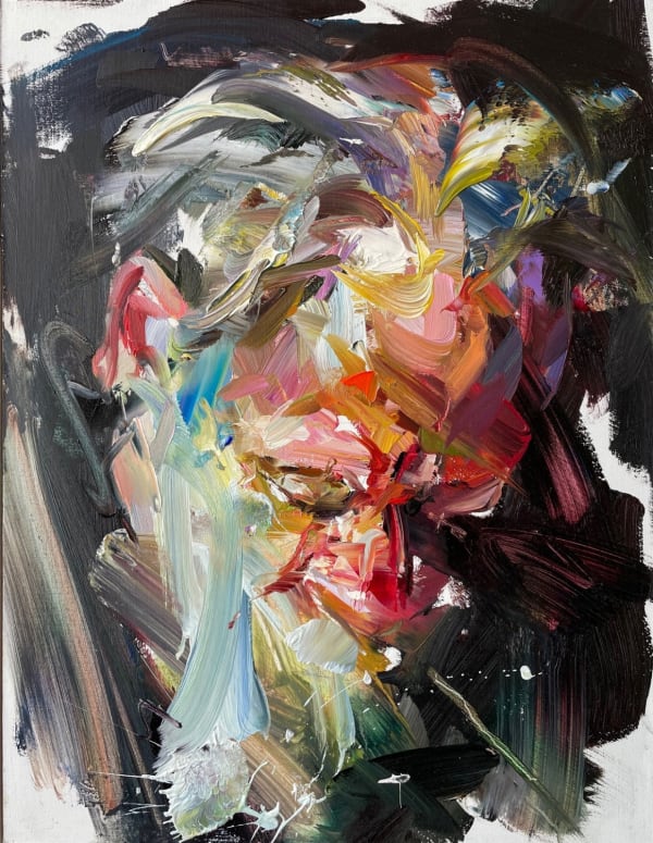 Paul Wright Boy and Man Oil on board 15 x 11.5 "