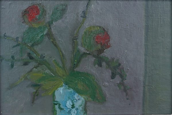 Rachel Arif AMAFA Closed Cup Peonies Oil on board 6 x 7.5 "