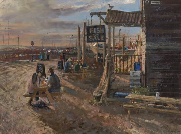 Nick Grove RSMA End of Day, Southwold Harbour Oil on canvas 18 x 24 "