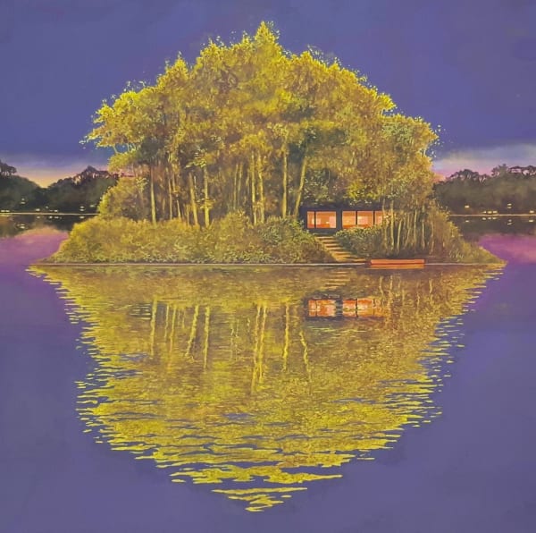 Teresa Lawler RI By the Waters Edge: Island Haven 4 Watercolour, gouache and ink 20 x 20 "