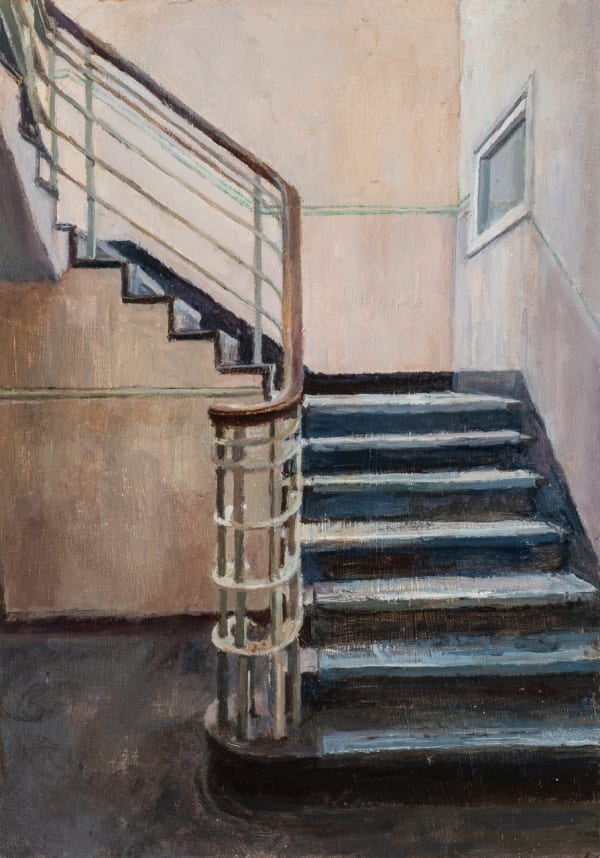 Sarah Spencer RAS VPNEAC Stairwell Oil on panel 9 x 6 "