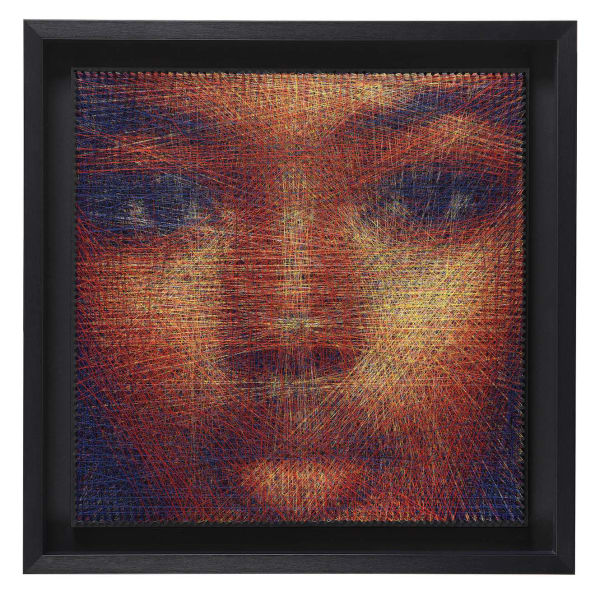 Leandro Solomons Fany Cotton thread, steel nails on wooden board 24 x 24"