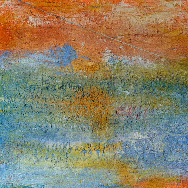 Tyrone Deans Interjection Mixed media on canvas 23 x 23 "