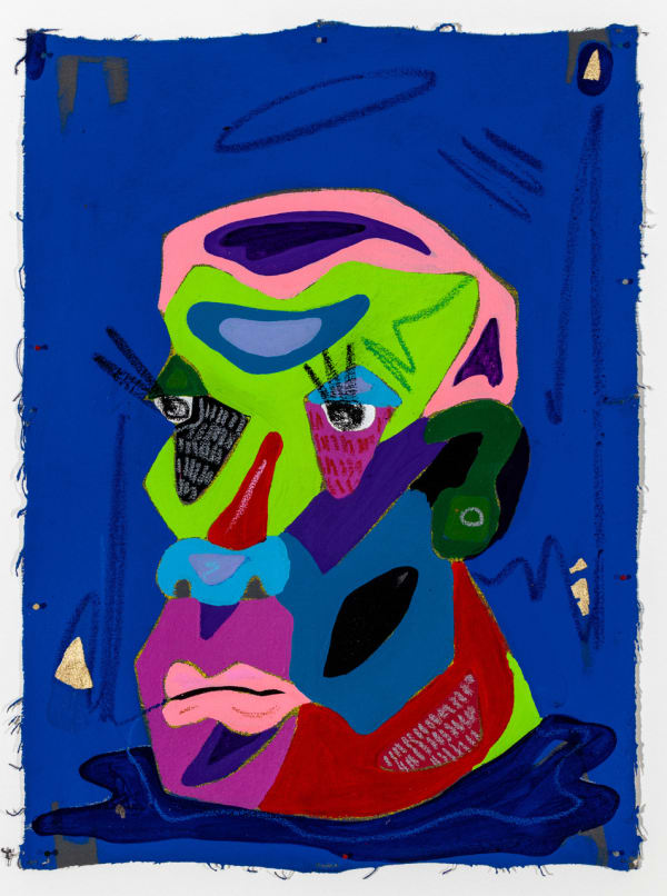 Thembalethu Manqunyana Me, Myself and I - III Mixed media on canvas 20 x 14.5 "