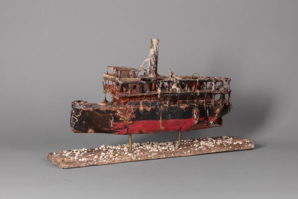 Nils Lagergren Wu Fang, Ghost Fleet Wood and metal (aged for 2 years in the Baltic Sea) 16 x 16 x 4 "