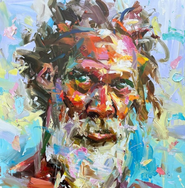 Paul Wright Warrior Oil on linen 37.5 x 37.5 "