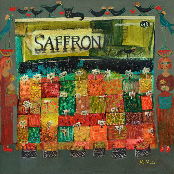 Morag Muir PAI RSW Old Saffron Acrylic on board 12 x 12 "