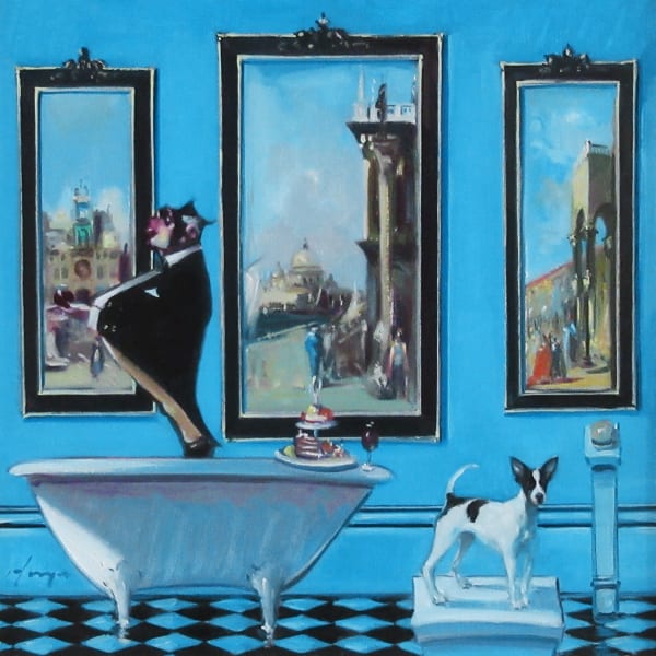 Joe Hargan DA PPAI PAI RGI Blue Sky Thinking Oil on canvas 20 x 20 "