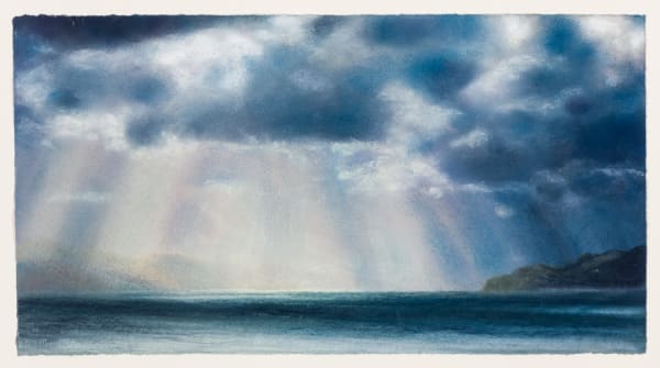 Matthew Draper PS Rays and Rain, The View from Aardnamurchan, Part IV Pastel on paper 8.5 x 19.5 "