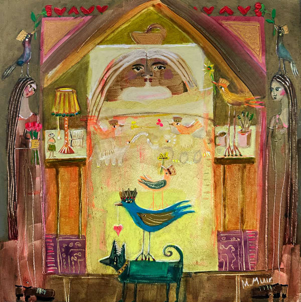 Morag Muir PAI RSW Sanctuary Acrylic on board 12 x 12 "