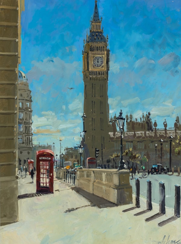 Nick Grove RSMA Westminster Clock Oil on board 16 x 12 "