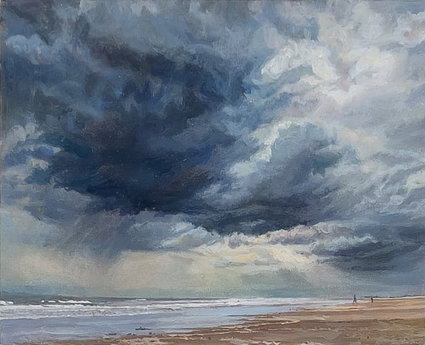 Sarah Spencer RAS VPNEAC Seascape Sketch Oil on panel 6 x 8 "