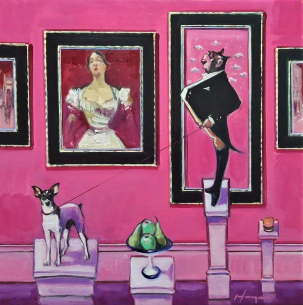 Joe Hargan DA PPAI PAI RGI Head in the Clouds Oil on canvas 20 x 20 "