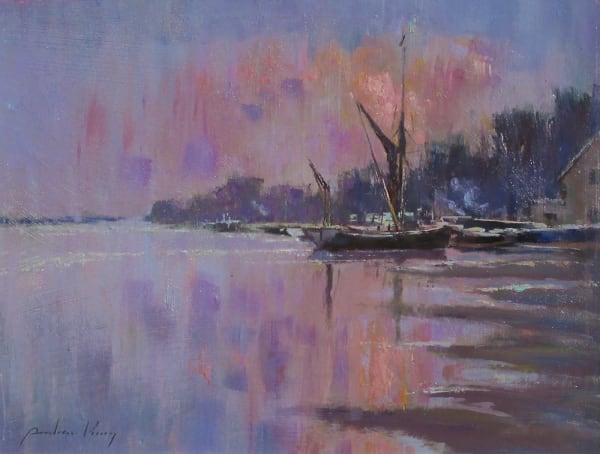 Andrew King ROI NS EAGMA IEA, Autumn Mist, Pin Mill