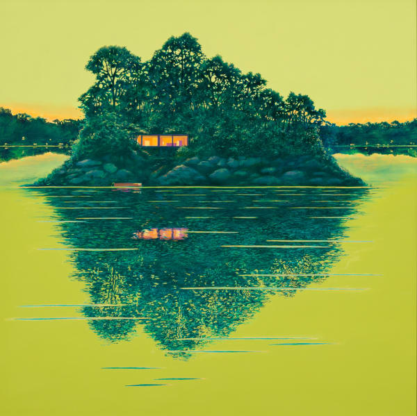 Teresa Lawler RI By the Water's Edge - Island Haven 6 Oil on canvas 30 x 30 "