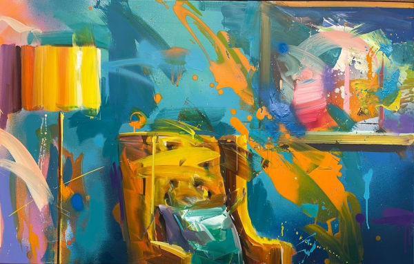 Paul Wright Orange Echo Oil on linen 28 x 43 "